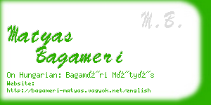 matyas bagameri business card